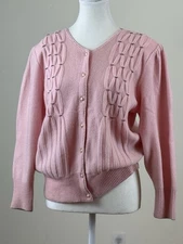 Vintage Soft Face Angora Wool Blend Cardigan Japan Made Pearl Button Classic