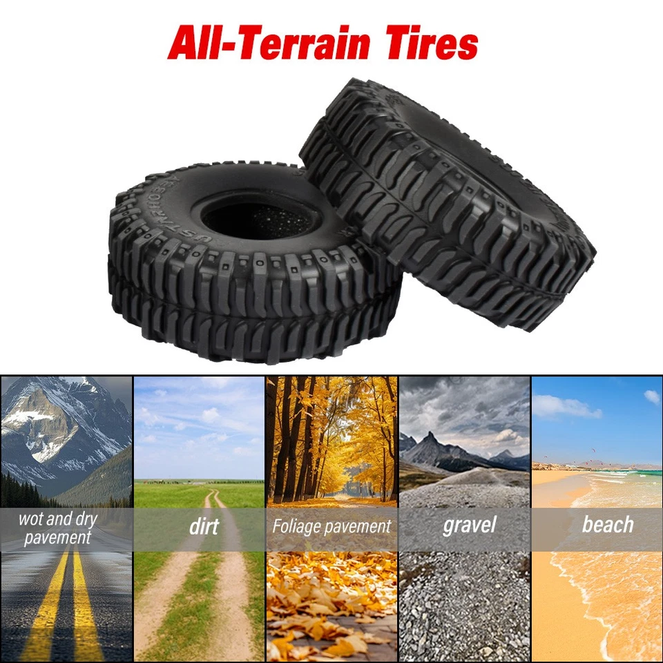 9IMOD 1,0 "Silikon Gummi Reifen Einsätze Für 1/18 TRX4M 1/24 Axial SCX24 RC Auto - Bild 4 von 4