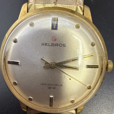 Vintage 1960's Helbros Invincible Men's 21J Mechanical Men's Watch West Germany
