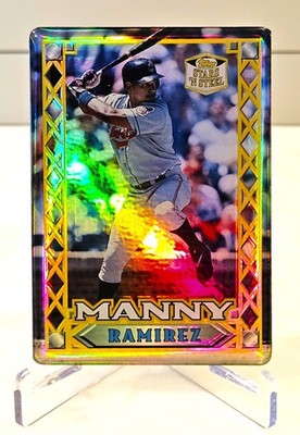 1999 Topps Stars 'N Steel Gold Domed Holographic REFRACTOR Manny Ramirez #10