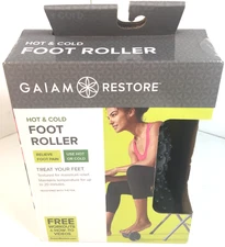 Gaiam Restore Hot & Cold Pain Relief Foot Massage Roller Plus - Grey - NEW