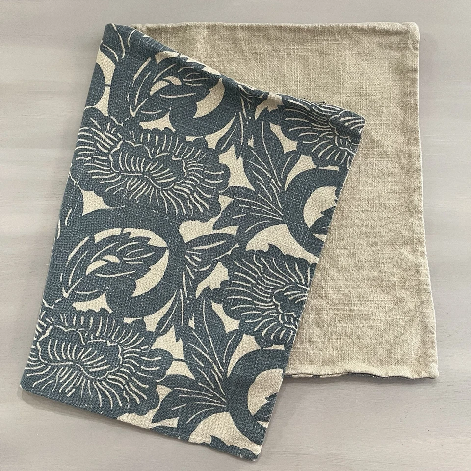 "Funda de almohada Pottery Barn Shibori floral euro lumbar azul decoración floral 16x26""" Foto 3 de 4