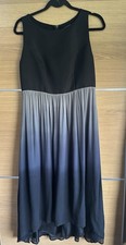 Mint Velvet Size 12 Grey Black Ombré Midi Dress Lace Back Zip Sleeveless BF3