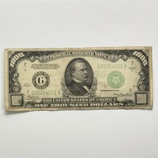 1934-G $1000 One Thousand Dollar FRN Federal Reserve Bank Note Chicago Illinois