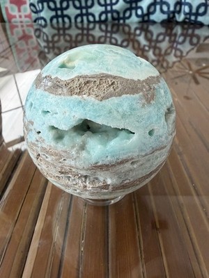 Hemimorphite Crystal Sphere 2lbs, XL Sz, 4  Width
