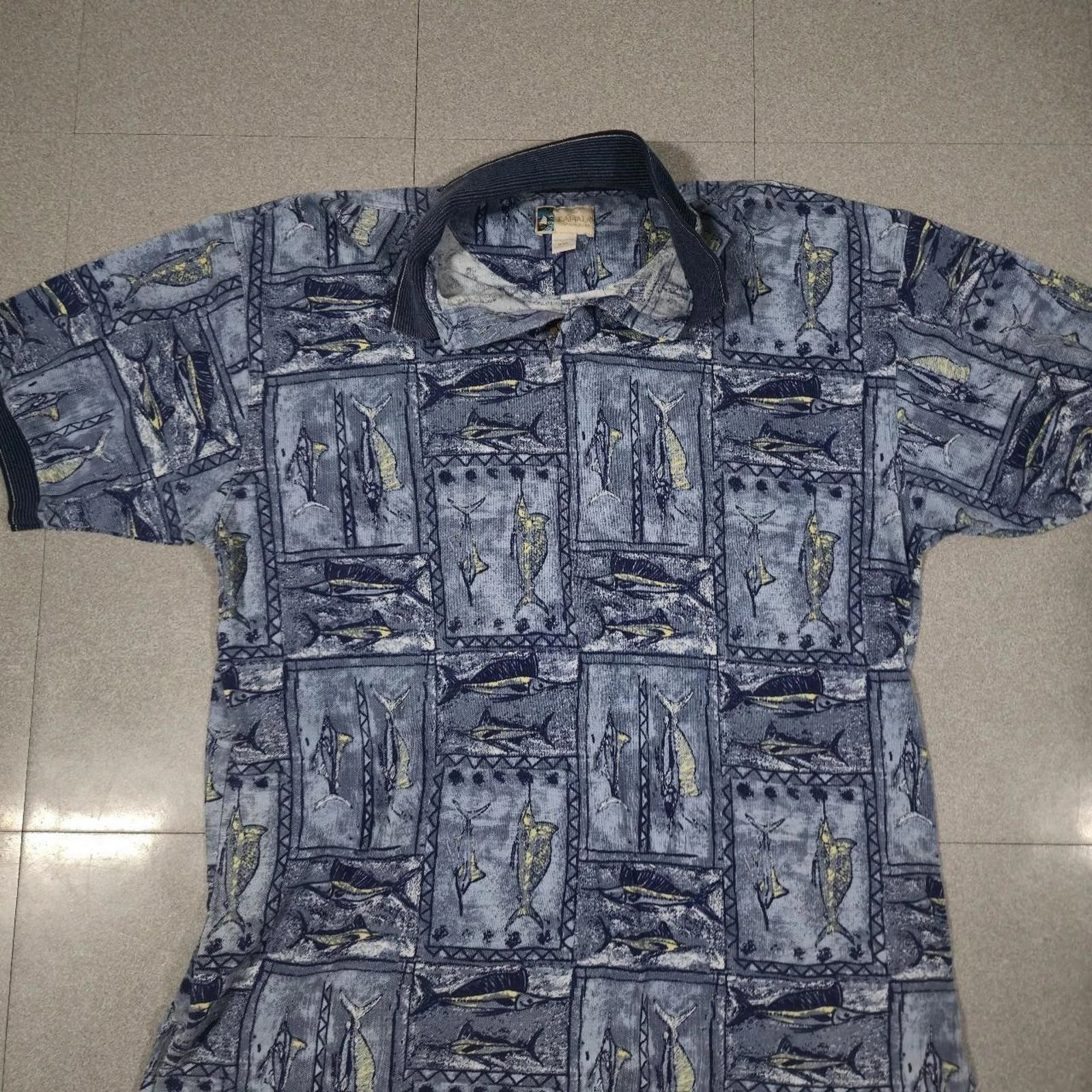 Hawaiian Casuals Men's Blue and Navy Shirt