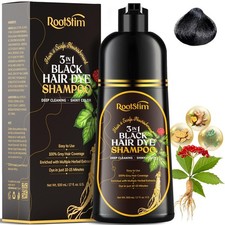 Instant Black Hair Dye Shampoo for Gray Hair 3-in-1 Hair Color Shampoo, 17 fl oz