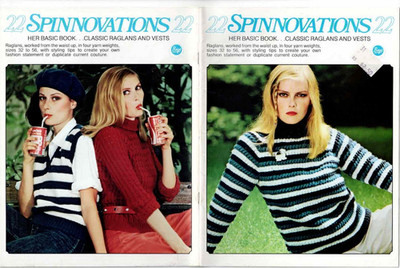 Knitting Pattern Book Spinnovations Raglan Vest Patterns Her Basic Book 1979 VTG
