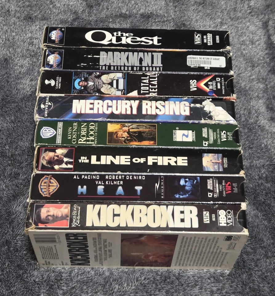 90s Action VHS Lot Of 8 Total Recall Robin Hood Kickboxer Darkman - Image 3 of 4