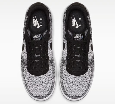 Nike Air Force 1 Flyknit 2.0 Shoes Black White Pure Platinum Men's | Size 7 - 14