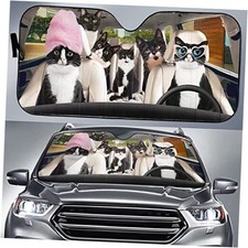 Cute cat Driver car Front Window Windshield Sunshade, car Sunshade 57x27.5