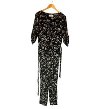 Abercrombie  Fitch Brown Floral Straight Leg Jumpsuit Size L Large