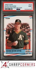 1988 FLEER #629 MARK McGWIRE ATHLETICS ROOKIE RECORD SETTER PSA 9