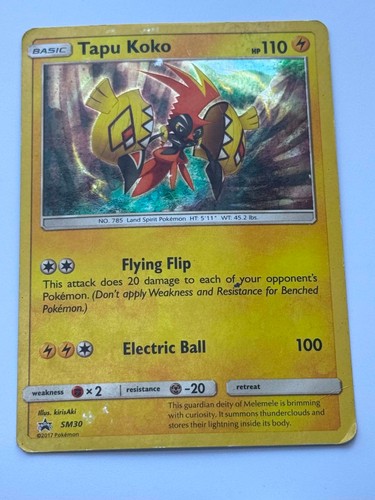 Tapu Koko Pokemon TCG Card Sun & Moon Black Star Promos SM31 Holo Pokemon Card