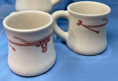 SKY RANCH by Sandy Richards Rust color Set of 2 restaurant ware style mugs