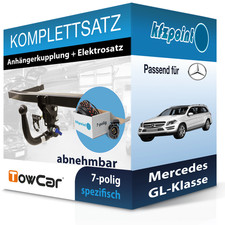 Für Mercedes GL-Klasse 12-16 TOWCAR Anhängerkupplung abnehmbar + 7polig E-Satz