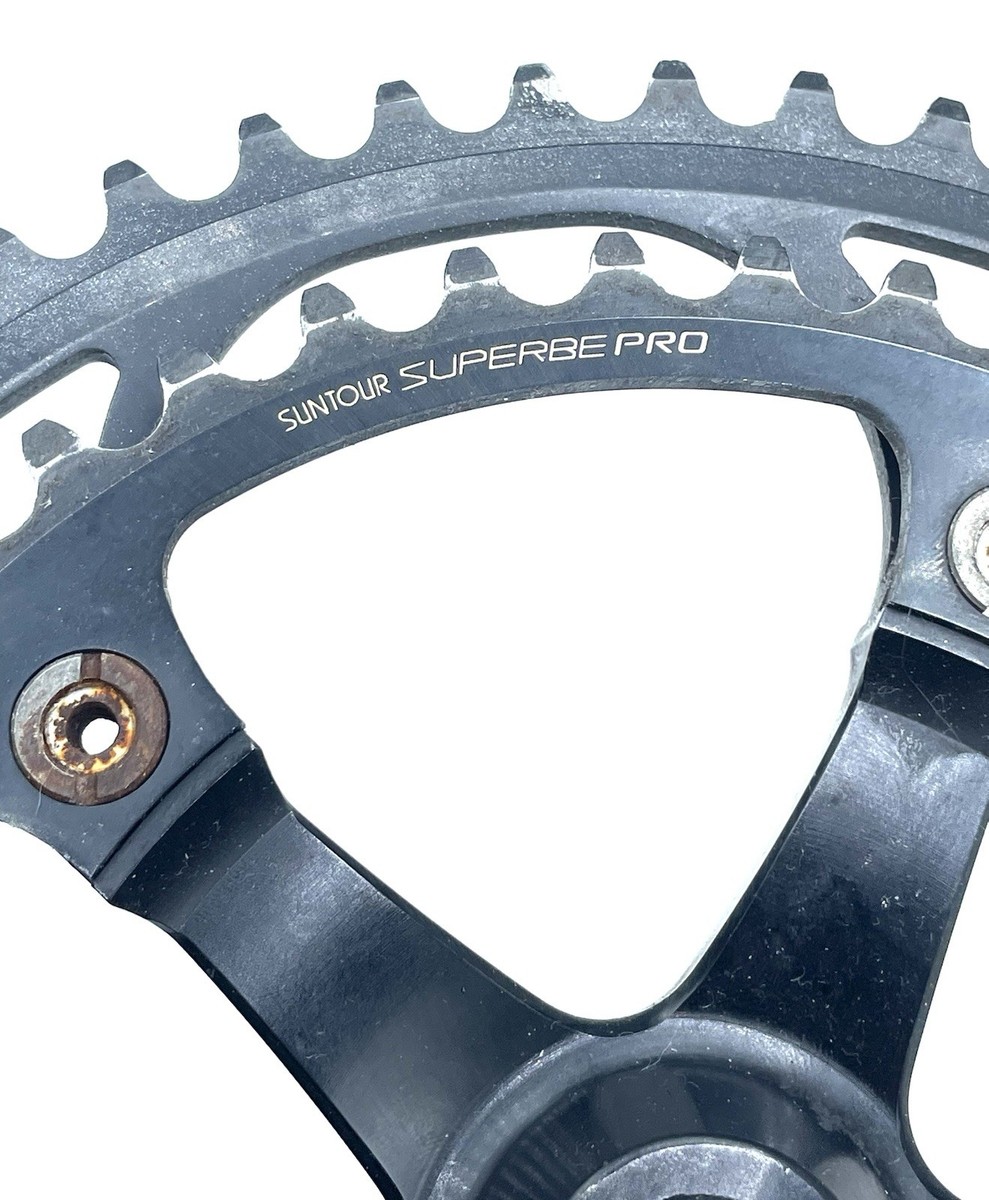 Suntour Superbe Pro Vintage 52/42T Crankset 170mm Rare Black