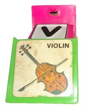 1972 Mattel Alphabet Pop Up Block Toy Plastic Vtg Letter V Violin Learn School