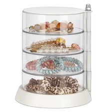 JessLab Clear 4-Layer Acrylic Hair Accessories Organizer for Bracelets Rings