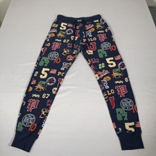 Polo Ralph Lauren Pants Mens Medium Blue Pajama Collegiate Logo Waffle Knit