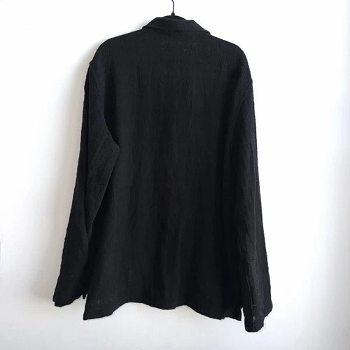 Our Legacy Haven Jacket Size 52 XL Black Shacket Chore Coat Boxy Button Wool image 4