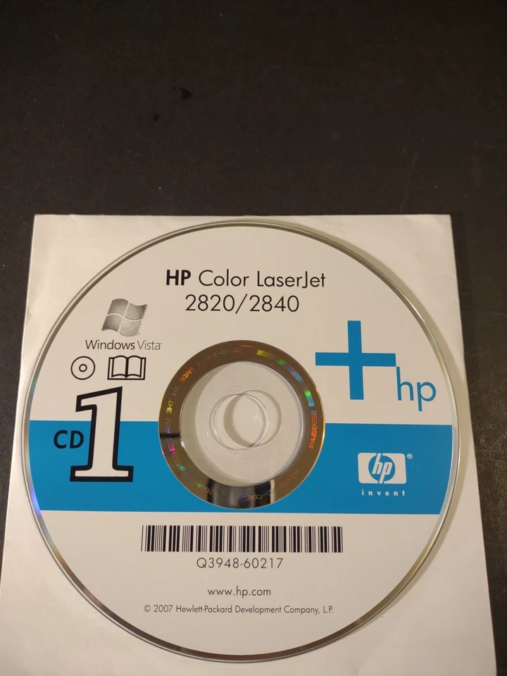 Windows Vista HP Color LaserJet 2820/2840 Software Drivers Setup Install Disk CD - Image 2 of 4