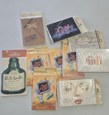 Vintage Hallmark Party Invitations 10 Packs Varity USA