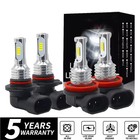 🔥9005 H11 LED Headlight KIT Combo Bulbs High&Low Beam Super Bright White New