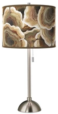 Ruffled Feathers Giclee Brushed Nickel Table Lamp