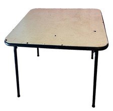 Mesa de Tarjetas Plegable Hamilton Cosco Mediados de Siglo Años 50 Aluminio Vinilo MCM