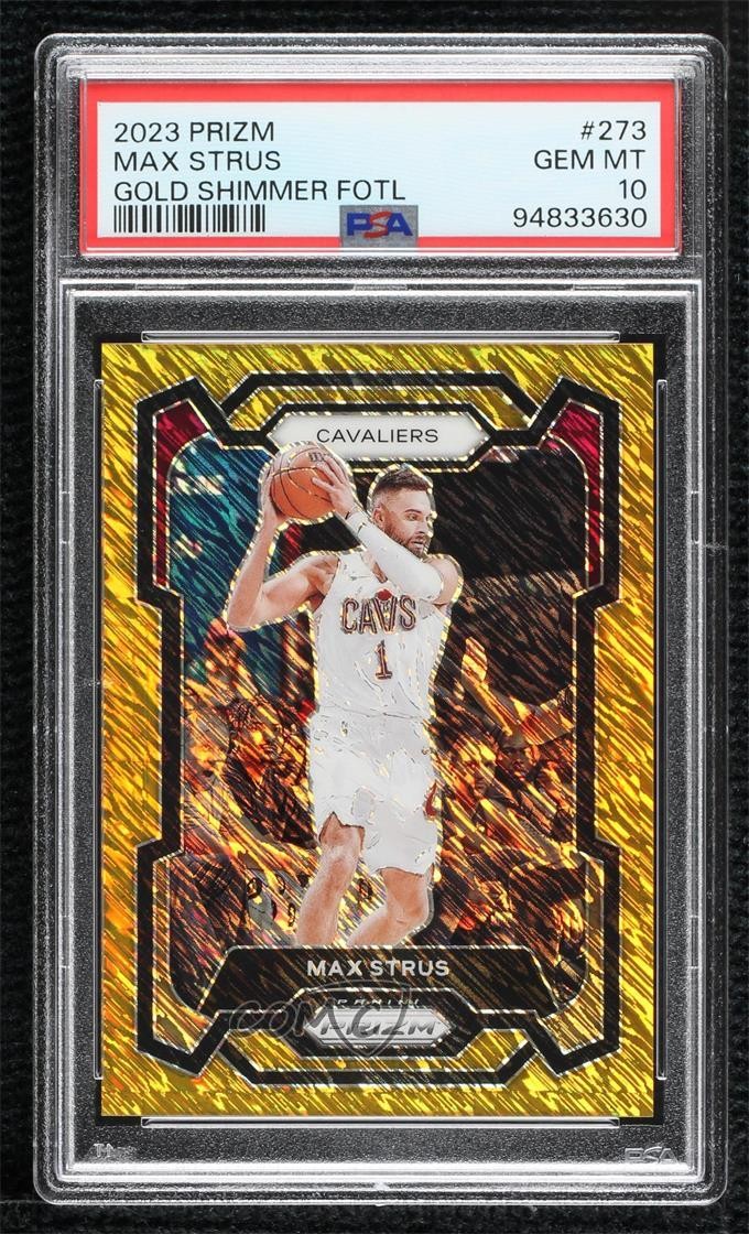 2023-24 Panini Prizm FOTL Gold Shimmer 10/10 Max Strus #273 PSA 10 GEM MT 5ov