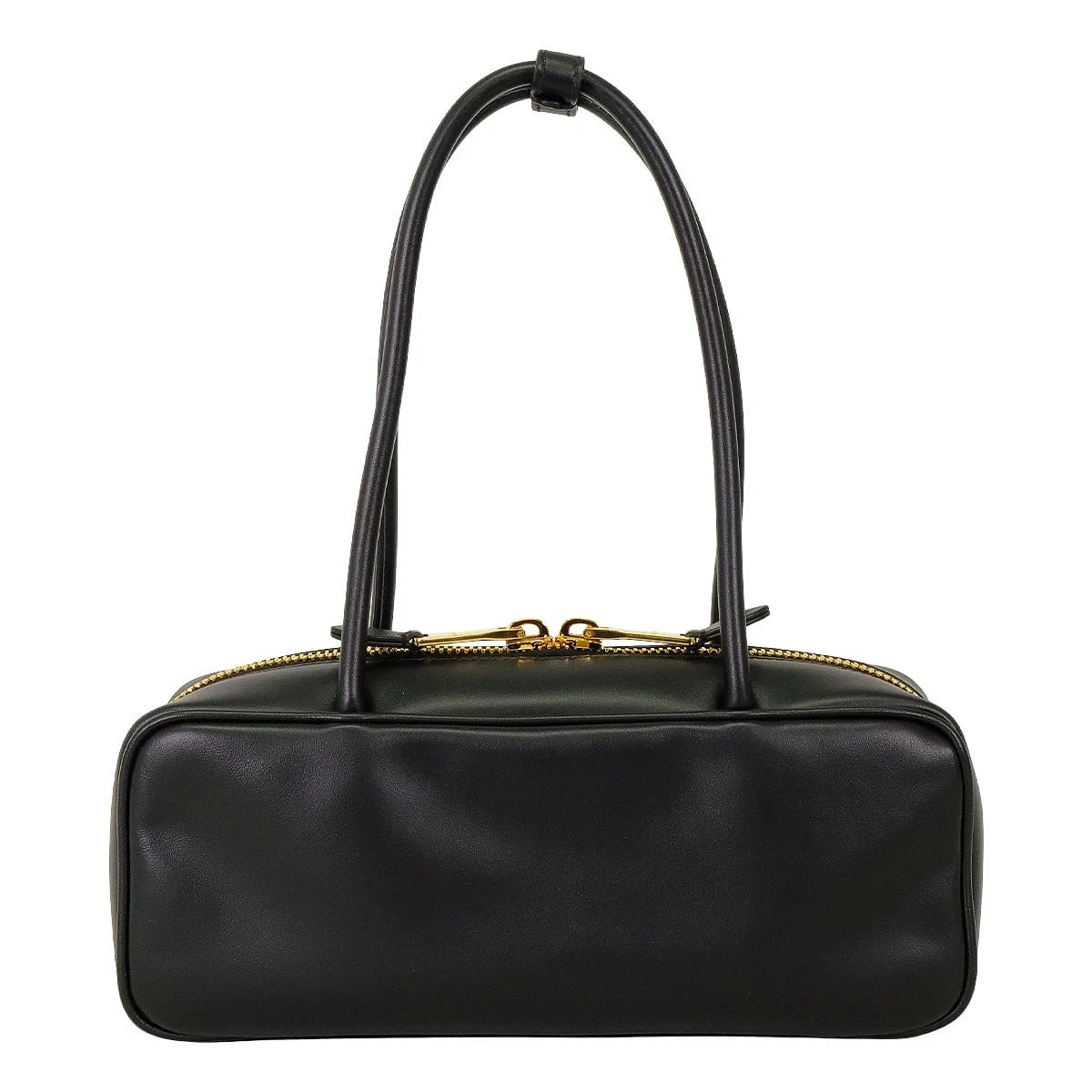 Miu Miu — Miu Miu Beau Leather Small Noir (Black) Leather Gold HW Handbag[ALMOST NEW][...