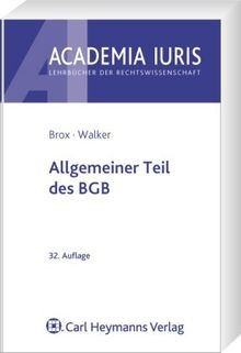Allgemeiner Teil des BGB von Brox, Hans, Walker, Wolf-Di... | Buch | Zustand gut