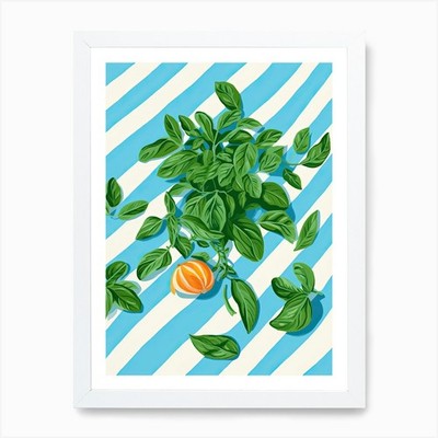 Basil Summer Illustration 6 Kunst Pri gerahmtes Wandbild Poster Leinwanddruck Bild