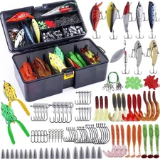 Fishing Accessories Kit, Fishing Tackle Box with Tackle Included, Fishing Hooks,