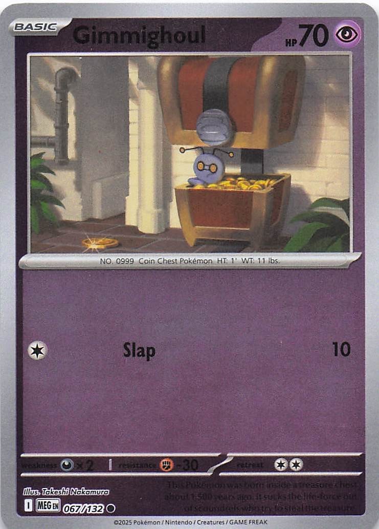 Gimmighoul #067/132 NM Reverse Holo Common ME01: Mega Evolution