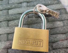 50mm wide BRASSED PADLOCK with 3 keys Shed Locker  Toolbox 