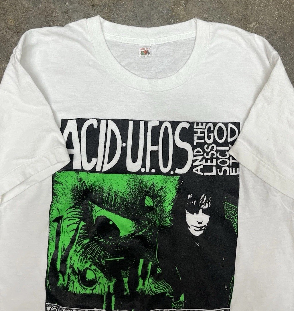 Rare Vintage 80s The Flaming Lips Acid UFOS and The god less Society Band Tee image 5