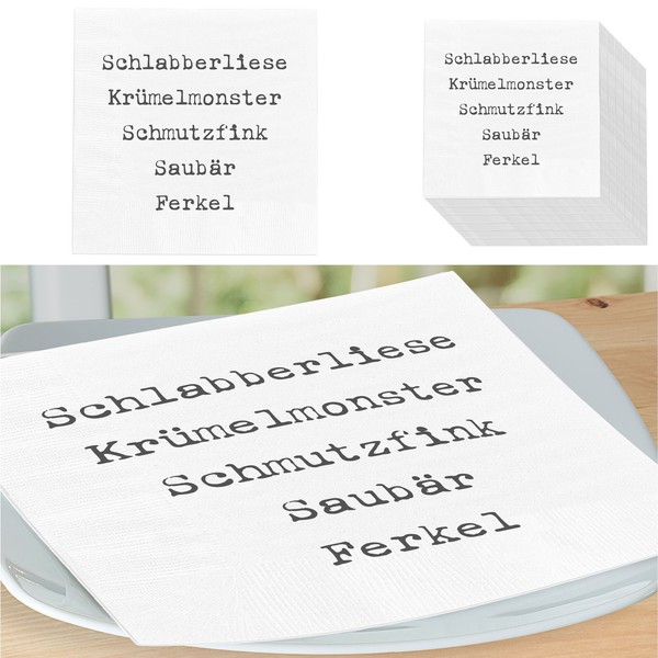 60X Servietten Schmutzfink 33X33Cm 3Lagig SchlagwöRter Papier Motivservietten-image