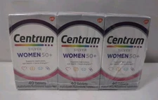 3 Centrum Silver Multivitamins for Women ~ 40  Tablets Each  Exp 2/2026