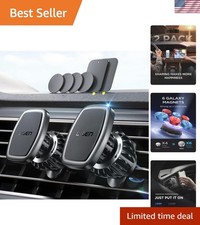 Compact and Durable 2 Pack Magnetic Phone Car Mount - Effortless One-Hand Use