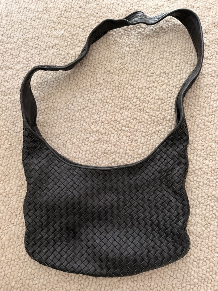 Vintage Bottega Veneta Bag Intrecciatio Cross Body Black