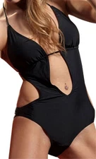 Sexy Swimsuit Open Front Padded Halter Top Monokini One Piece Bikini Swimwear