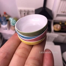 4PC Dolls House 1:6 Scale Miniatures Alloy Plates Dishes Set Kitchen Accessories