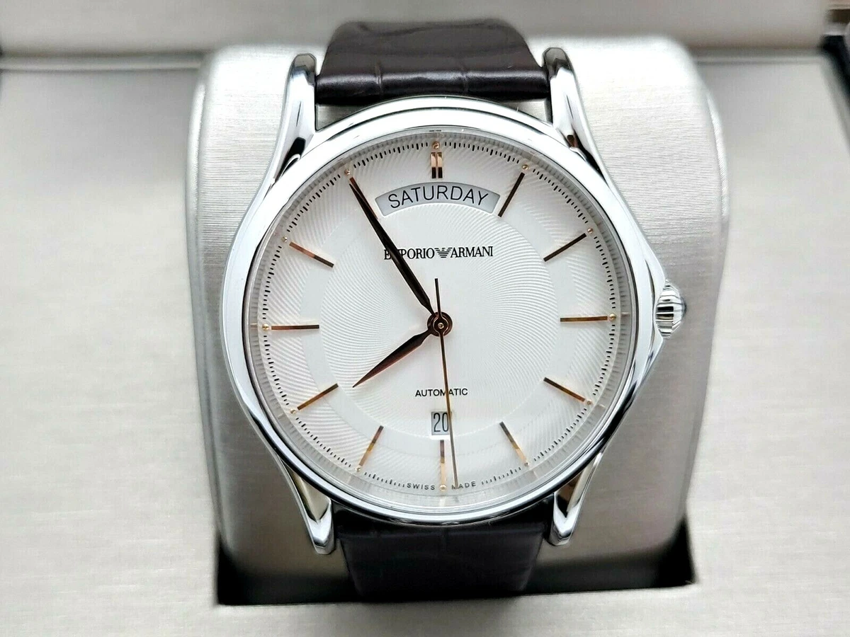 Emporio Armani Swiss Automatic Movement Watch Alligator Leather