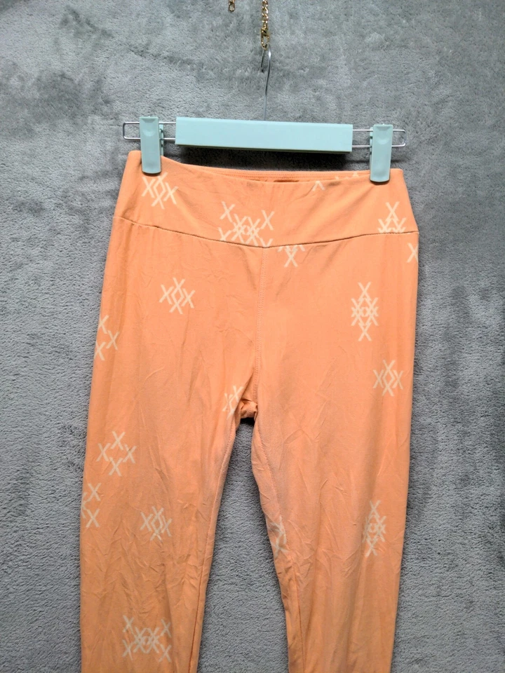 LULAROE Mujeres Entrenamiento Yoga Leggings Talla Única Cintura Alta Geométrico Melocotón  Foto 2 de 4