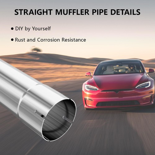 4" Straight Muffler Replacement Pipe, 30" Long Stainless Steel Exhaust Tube - Picture 4 of 6