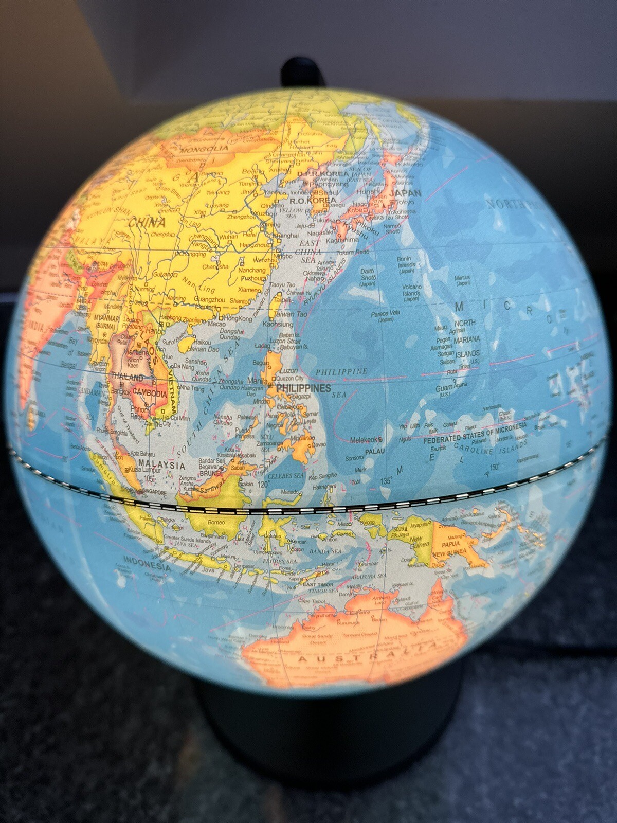 Smyths Toys Rotating World Globe Light Up Illuminated Globe Lamp