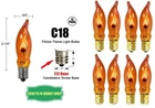 Lot of 8 Flicker Flame Light Bulbs, E12 Candelabra Base, 3 watt , Amber, Orange