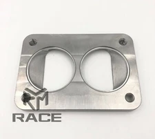 KLM T6 to DUAL 2"(FOR SCH. 40)  TRANSITION TURBO FLANGE THREADED 1/2" 1018 STEEL